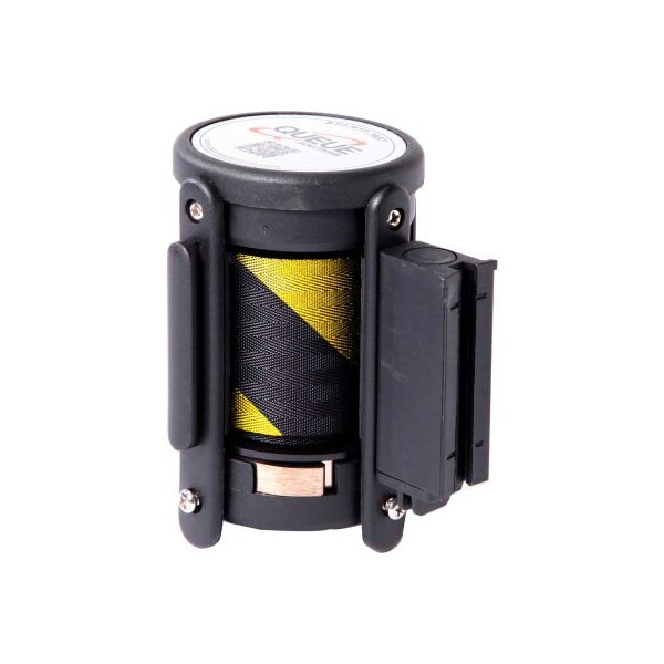 Queue Solutions Replacement Cassette For QueuePro 250 & SafetyPro 250 Belt Barriers, 11' Black/Yellow Belt PRO-CAS-YB110 - main